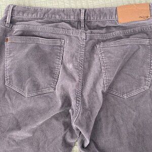 Madewell Gray Corduroy Low rise Skinny Jeans, size 26 by 32